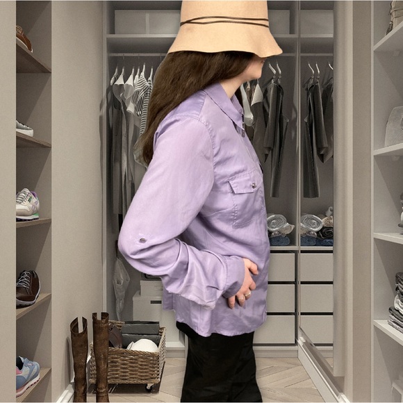 MICHAEL KORS lavender zip down shirt, size 10 - Picture 5 of 12